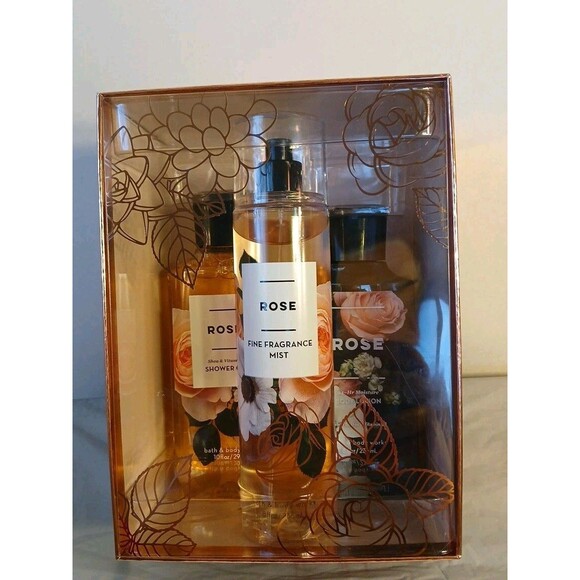 Bath ANd Body Works Gift Set Of 3 "Rose" Fragrance NIB Sealed SPRAY, LOTION, GEL - Picture 1 of 13